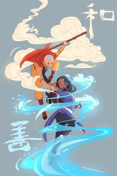 aang and katara wallpaper